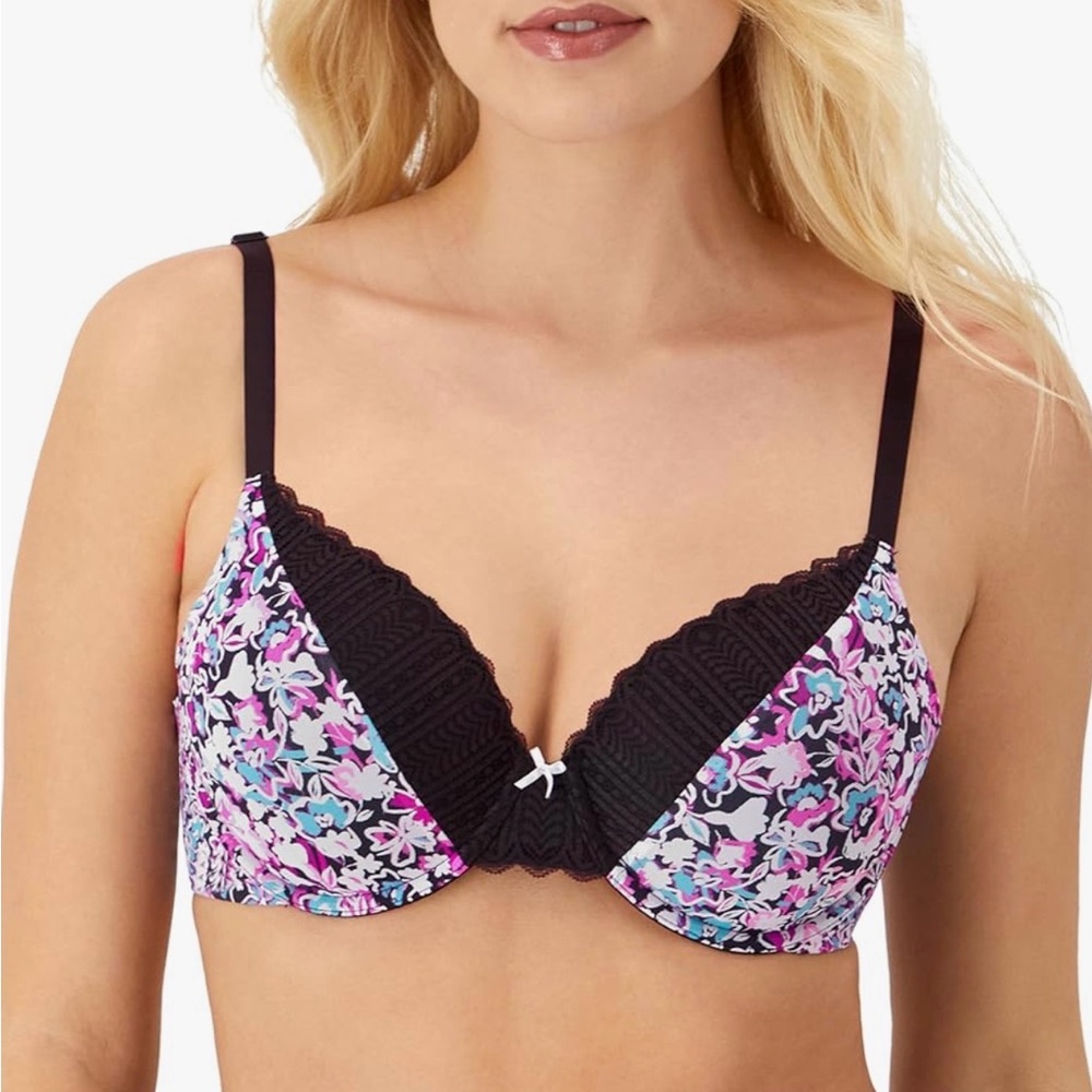Maidenform Comfort Devotion Convertible Underwire Bra Full Coverage Floral Sz40D